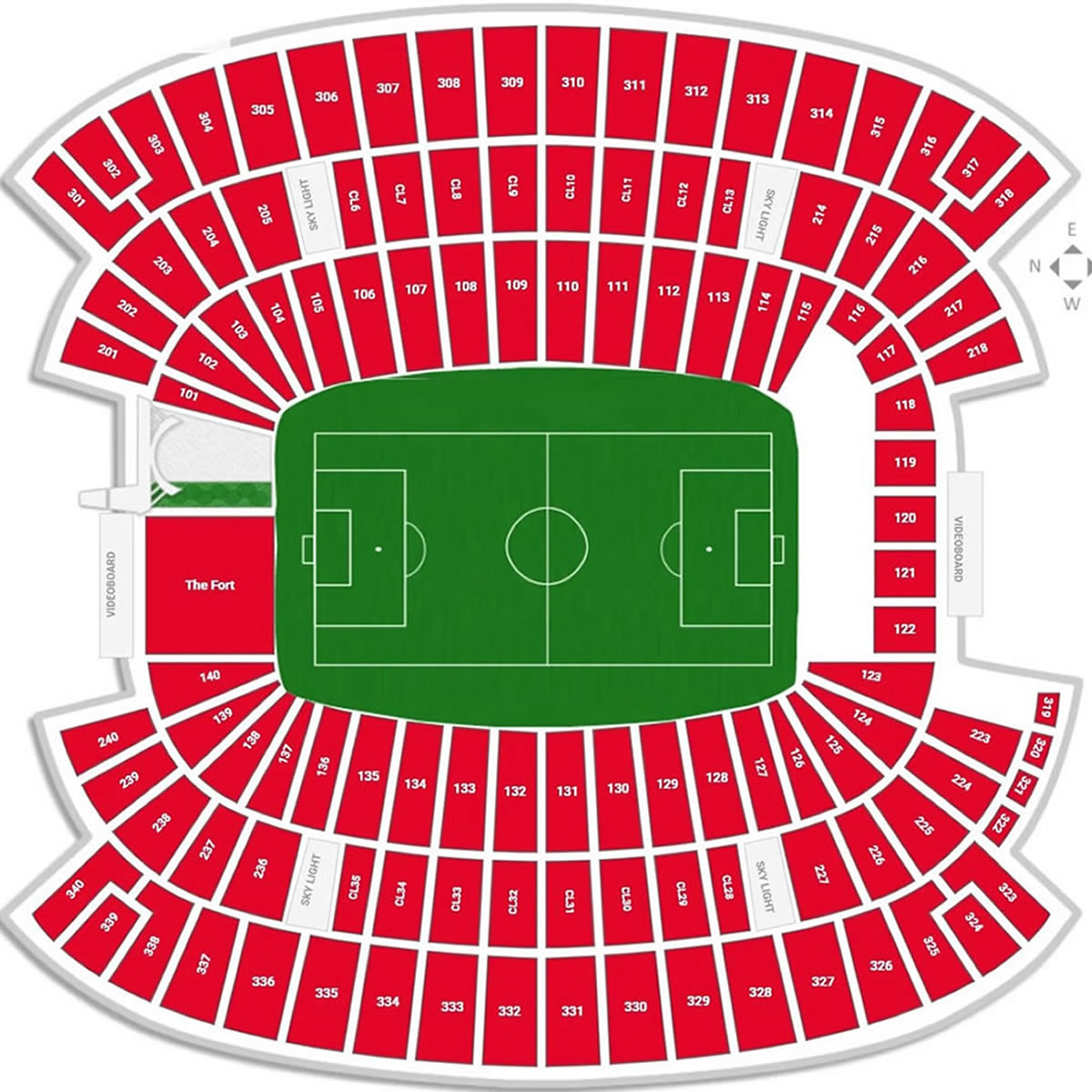 Gillette Stadium, Foxborough, Massachusetts, United States Seating Plan